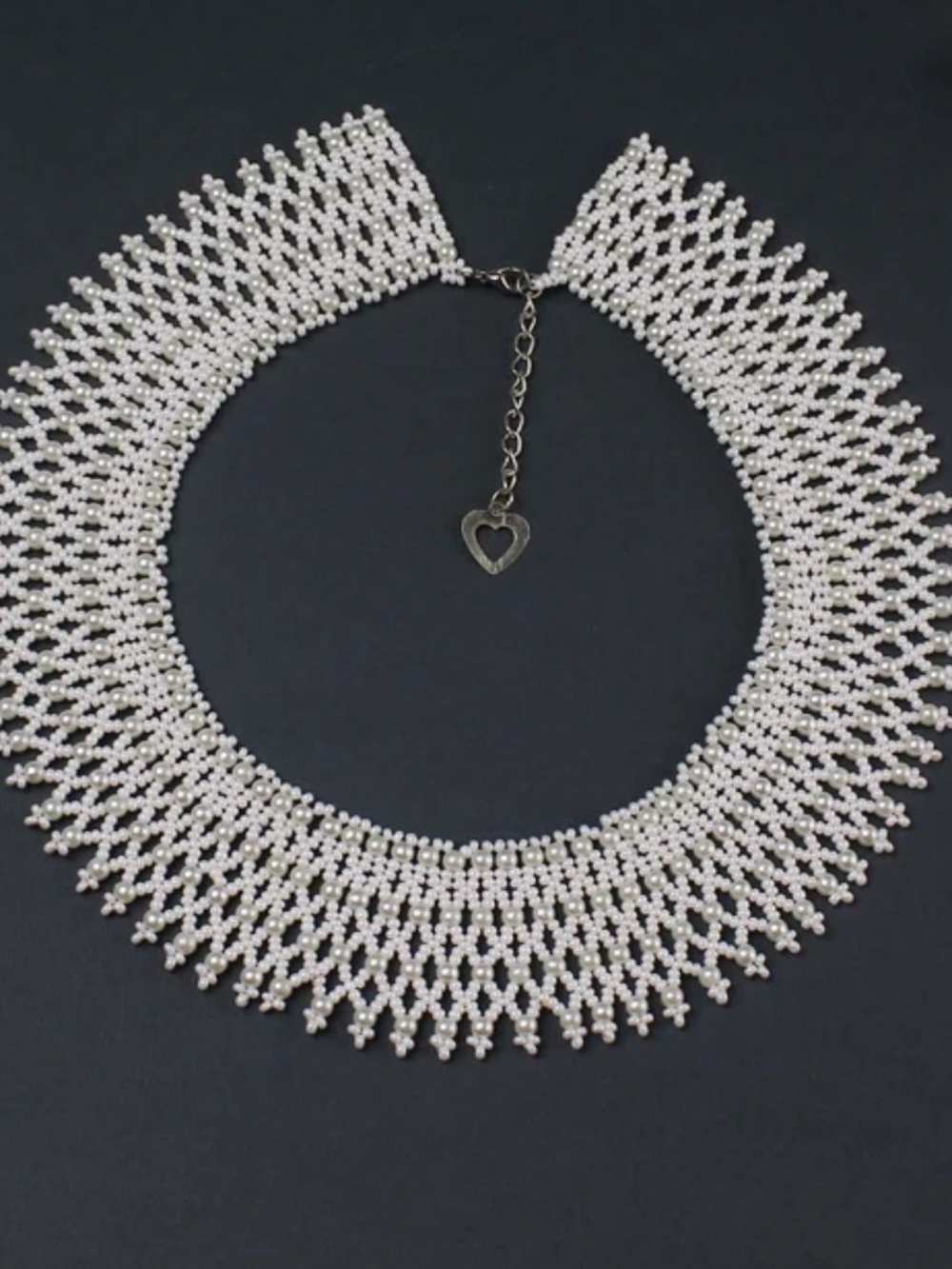 Faux Pearl And Glass Beaded Choker/Necklace
